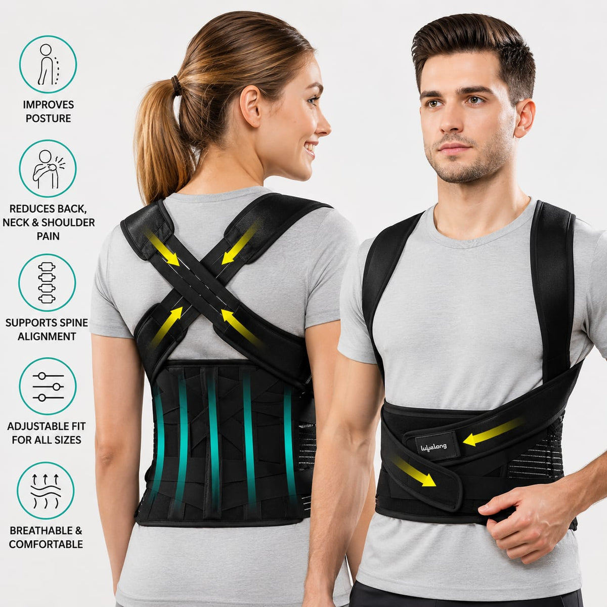 Premium Posture Corrector Belt Relieve Back Pain & Improve Posture