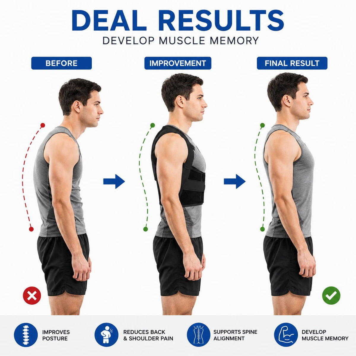 Premium Posture Corrector Belt Relieve Back Pain & Improve Posture