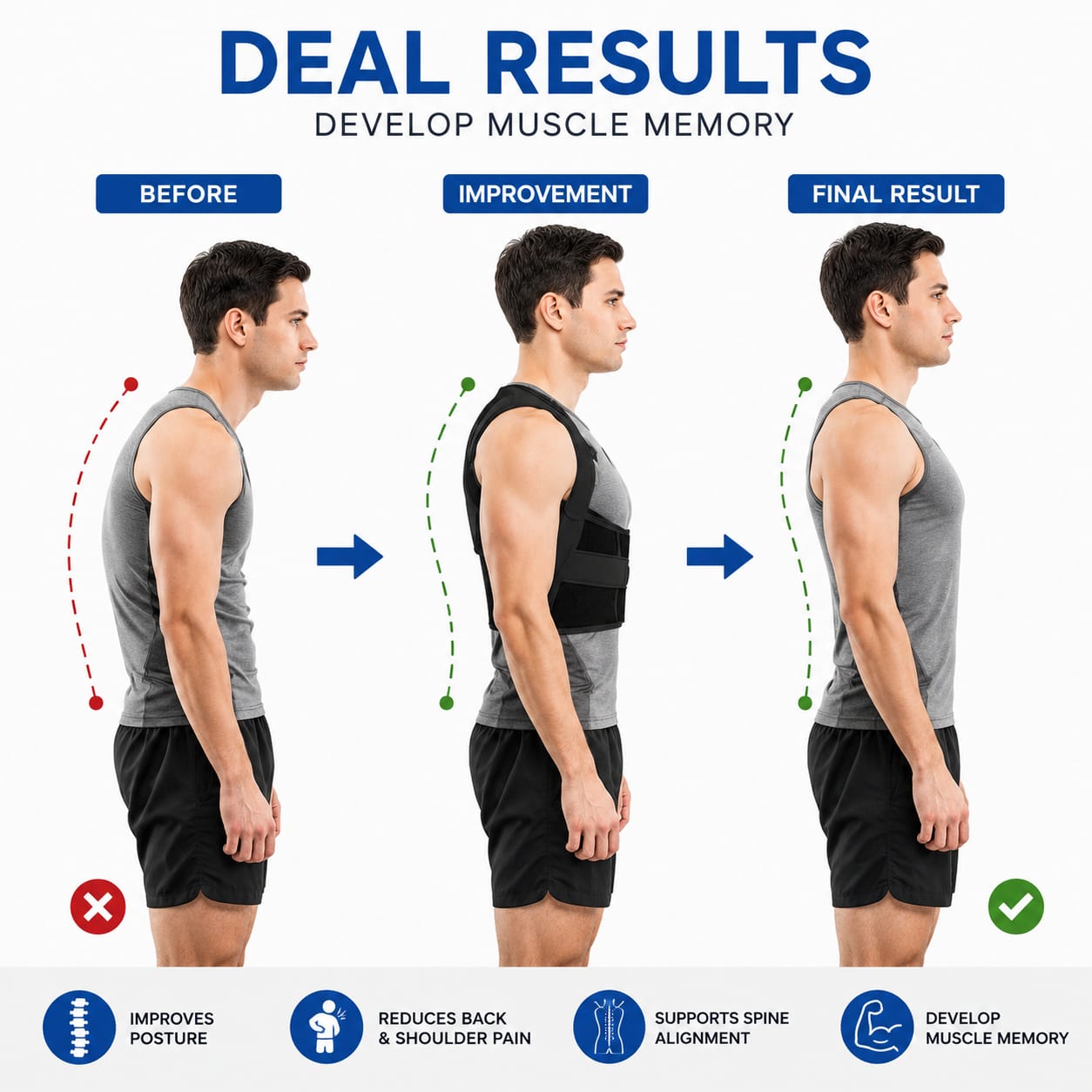 Premium Posture Corrector Belt Relieve Back Pain & Improve Posture
